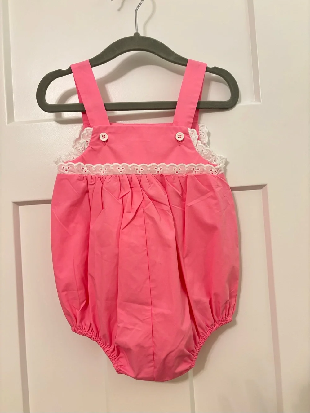 The Beaufort Bonnet Pink Bitsy Bubble 6-12M